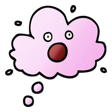 Vector gradient illustration cartoon screaming thought cloud イラスト素材
