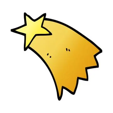 Vector gradient illustration cartoon shooting star Stock Illustration
