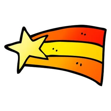 Vector gradient illustration cartoon shooting star Stock Illustration