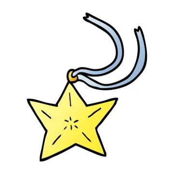 Vector gradient illustration cartoon star necklace Stock Illustration