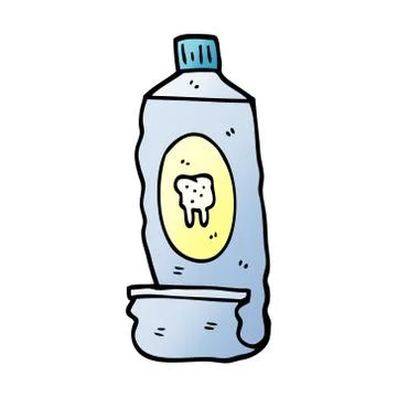 Vector gradient illustration cartoon toothpaste 스톡 일러스트