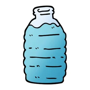 Vector gradient illustration cartoon water bottle Ilustración de archivo