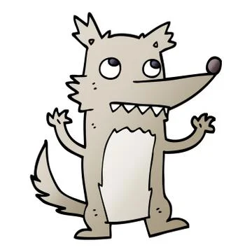 Vector gradient illustration cartoon wolf Ilustración de archivo