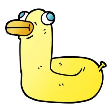 Vector gradient illustration cartoon yellow ring duck Ilustración de archivo