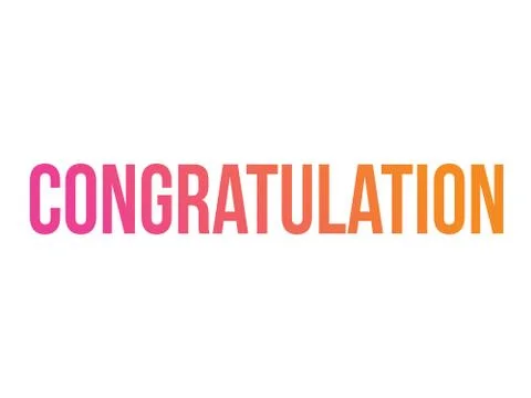 Vector gradient isolated standard font word CONGRATULATION Stock Illustration