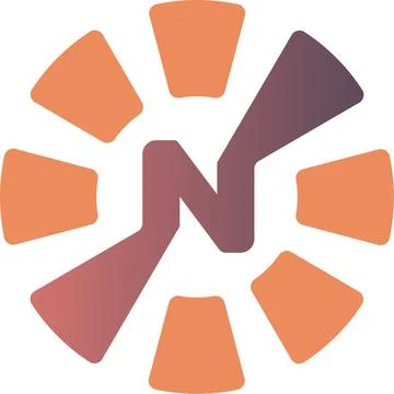 Vector gradient letter n logo template in circle shape Stock Illustration