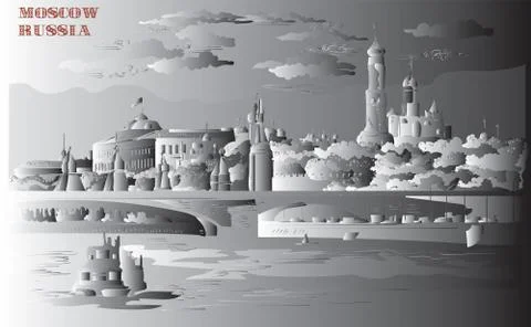 Vector gradient Moscow, part 3 Stock Illustration