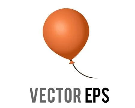 Vector gradient orange air balloon on string icon, congratulations, celebrate Stock Illustration