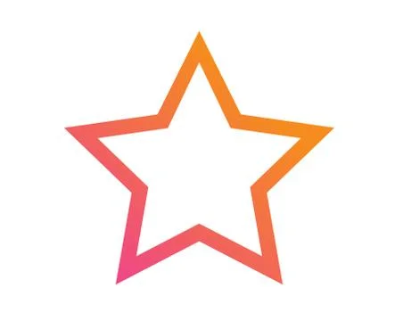 Vector gradient orange to pink star diamond icon Stock Illustration