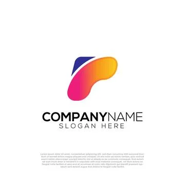 Vector gradient P letter logo design Stock Illustration