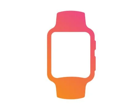 Vector gradient pink to orange flat smart watch icon Stock Illustration