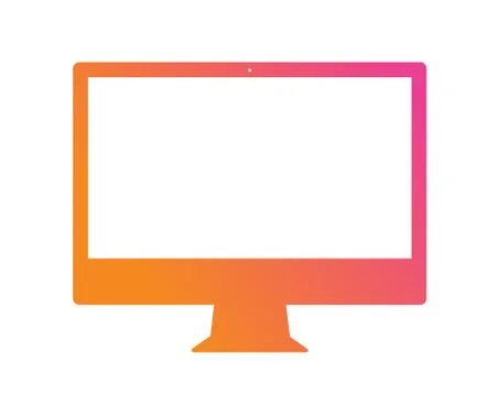 Vector gradient pink to orange flat computer icon Stock Illustration