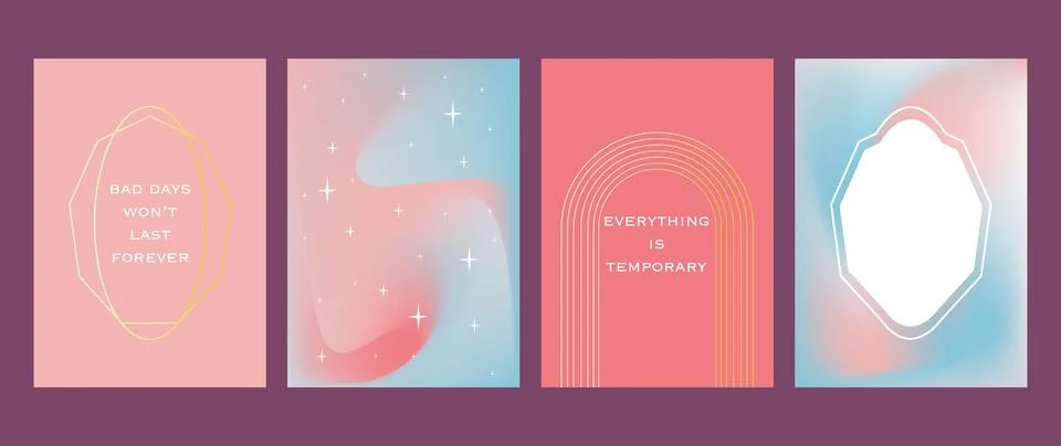 Vector gradient posters. In a minimalist style. Suitable for cover, social Illustrazione stock