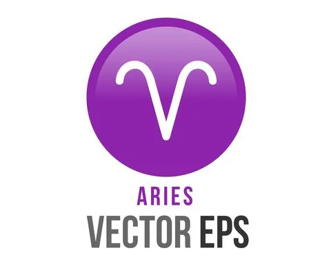 Vector gradient purple Aries astrological sign icon in the Zodiac,  represent Stock Illustration