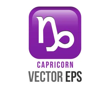 Vector gradient purple Capricorn astrological sign icon in the Zodiac,  repre Stock Illustration