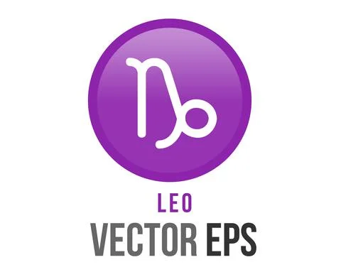 Vector gradient purple Leo astrological sign icon in the Zodiac,  represents  Stock Illustration