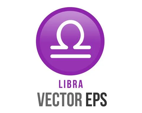 Vector gradient purple Libra astrological sign icon in the Zodiac,  represent Stock Illustration