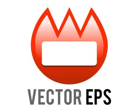 Vector gradient red tulip shaped name badge fire tag icon Stock Illustration