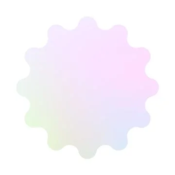 Vector Gradient Sale Sticker. Round Flower Isolated on White in Neon Colors.  Stock Illustration