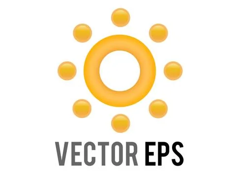 Vector gradient shinny orange sun or hot weather icon with eight cricle trian Stock Illustration