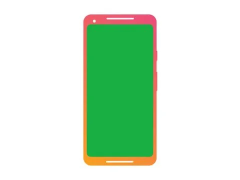 Vector gradient smart phone device mockup template with green screen Stock Illustration