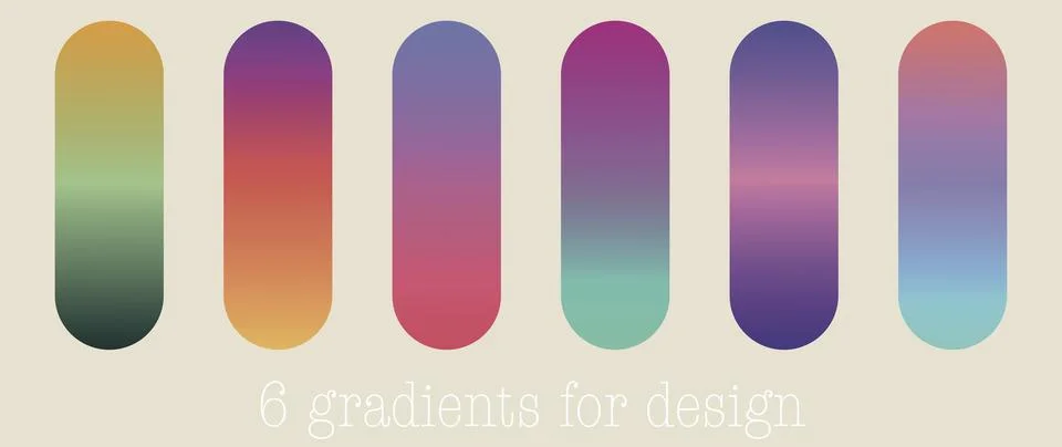 Vector gradient. Suitable for design. Multicolored set. Texture in minimal .. Stock Illustration