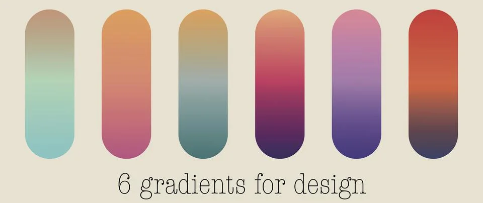 Vector gradient. Suitable for design. Multicolored set. Texture in minimal .. Stock Illustration