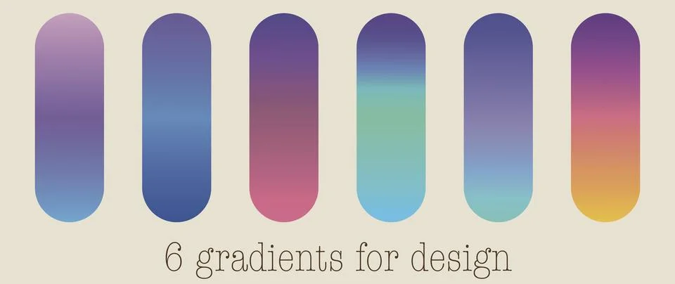 Vector gradient. Suitable for design. Multicolored set. Texture in minimal .. Stock Illustration