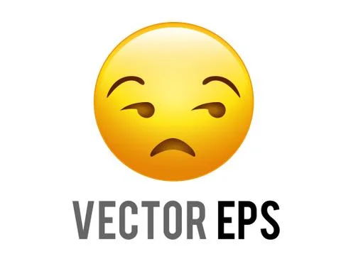 Vector gradient yellow afraid,  disappointed and upset face icon Illustrazione stock