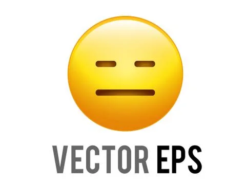 Vector gradient yellow afraid,  disappointed and upset face icon Illustrazione stock