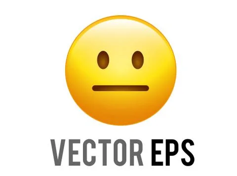 Vector gradient yellow afraid,  disappointed and upset face icon Illustrazione stock