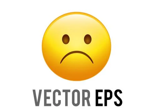 Vector gradient yellow afraid,  disappointed and upset face icon Illustrazione stock