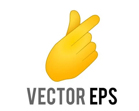 Vector gradient yellow index finger and the thumb form a small heart shape ic Illustrazione stock