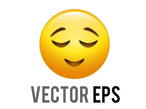 Vector gradient yellow sweet, cute and happy face icon Stock Illustration