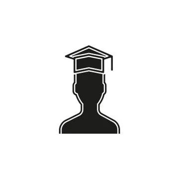 Vector graduates student - education icon, university diploma graduation symb Stock Illustration