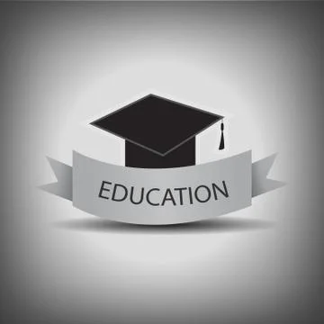 Vector : graduation cap and education label Stock-Illustration