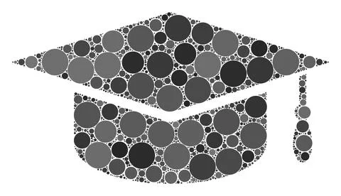 Vector Graduation cap Composition of Dots Stock Illustration