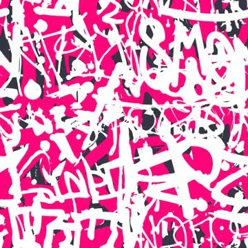 Vector graffiti seamless pattern with abstract colorful bright t Stock Illustration