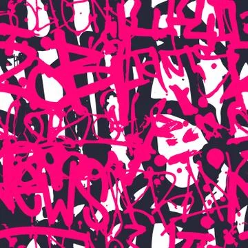 Vector graffiti seamless pattern with abstract colorful bright t Stock Illustration
