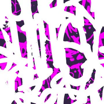 Vector graffiti seamless pattern with abstract colorful bright t Stock Illustration