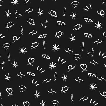 Vector graffiti seamless pattern with abstract tags, letters without meanin.. Stock Illustration