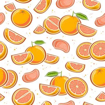 Vector Grapefruit seamless pattern Stock Illustration