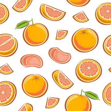 Vector Grapefruit seamless pattern Stockillustratie