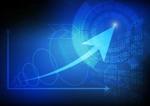 Vector : Graph with goal on business background Stock Illustration