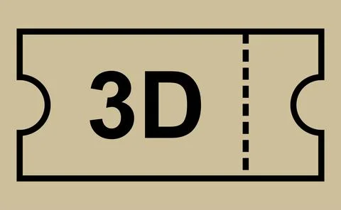 Vector graphic of a 3D movie ticket with a perforated edge, representing en.. Ilustración de archivo