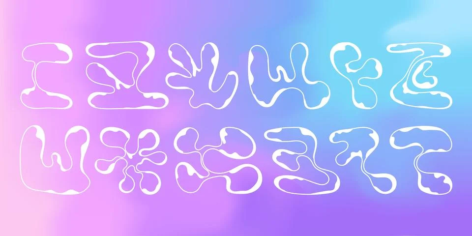 Vector graphic assets set in acid style, retro futuristic background Stock Illustration