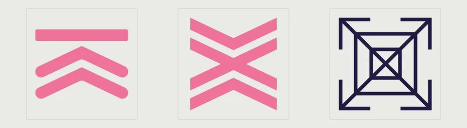 Vector Graphic Assets Set. Big collection of abstract graphic geometric symbols Stock Illustration