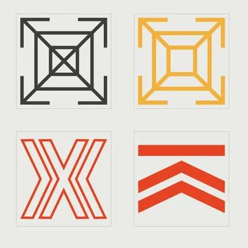 Vector Graphic Assets Set. Big collection of abstract graphic geometric symbols Illustrazione stock
