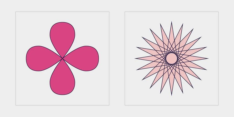 Vector Graphic Assets Set. Big collection of abstract graphic geometric symbols Stock Illustration
