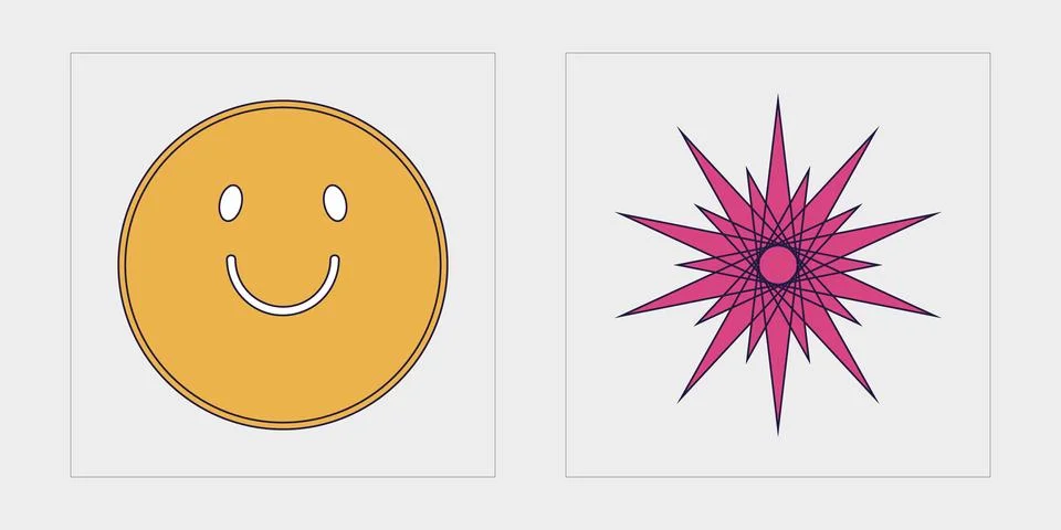 Vector Graphic Assets Set. Big collection of abstract graphic geometric symbols Illustrazione stock
